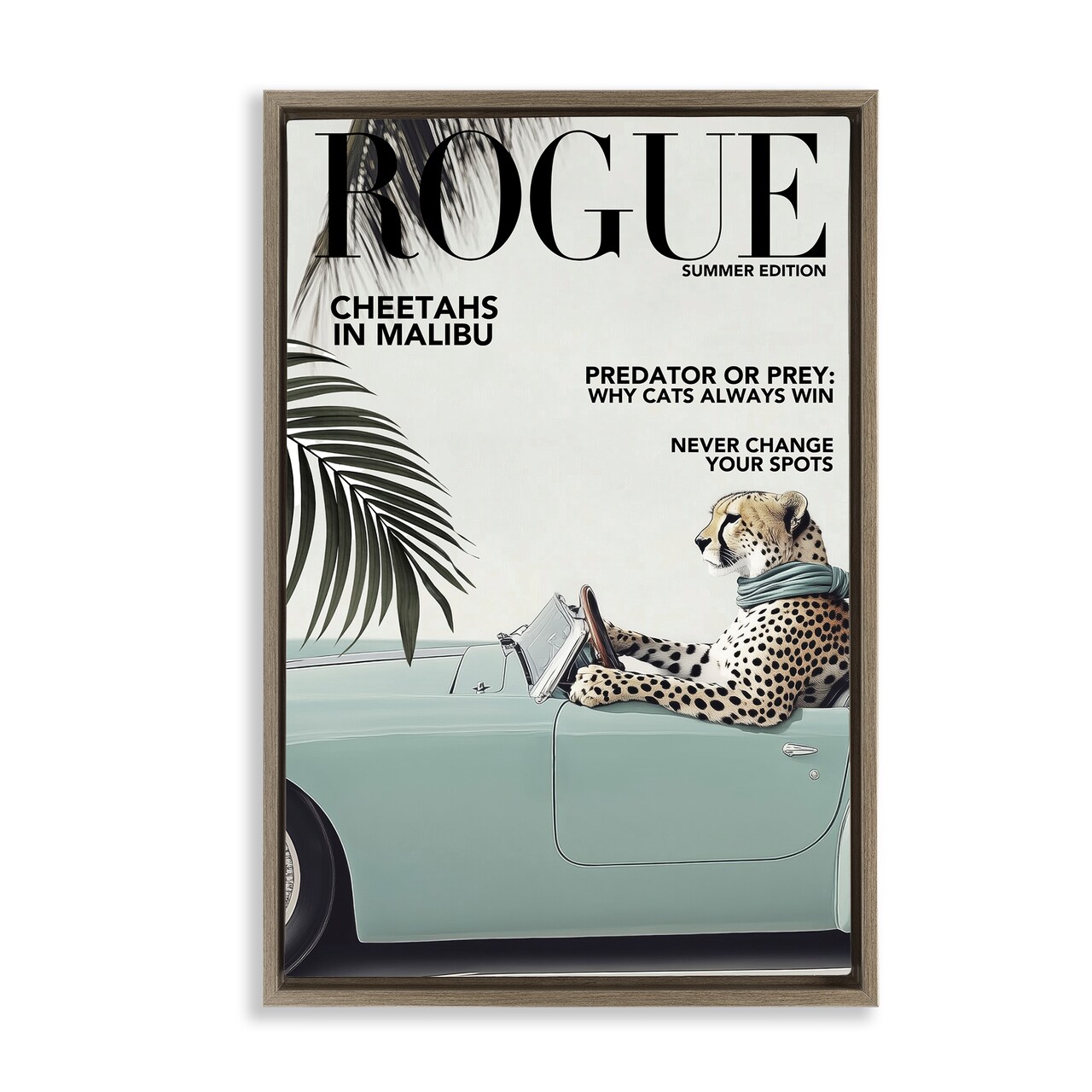Stupell Industries Rogue Cheetah Magazine Floating Frame By Annabelle Hall